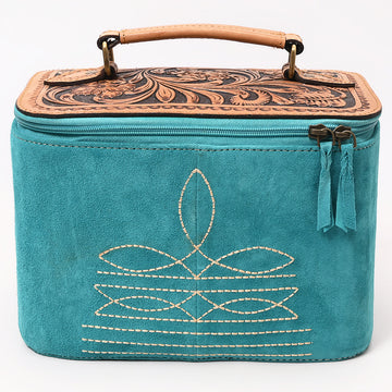American Darling Jewelry Case Suede Hand Tooled Genuine Leather Women Bag Western Handbag Purse |